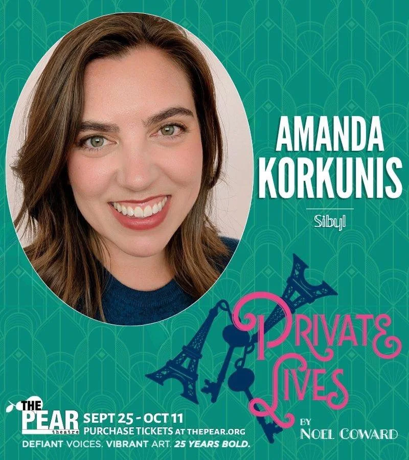 AMANDA KORKUNIS is Sibyl in 'Private Lives'! 👰🏼&zwj;♀️💍 😭

No&euml;l Coward's classic comedy of manners opens this Friday! Get tickets at thepear.org/whats-playing

AMANDA KORKUNIS (Sibyl) is very glad to make her Pear Theatre debut in 'Private L