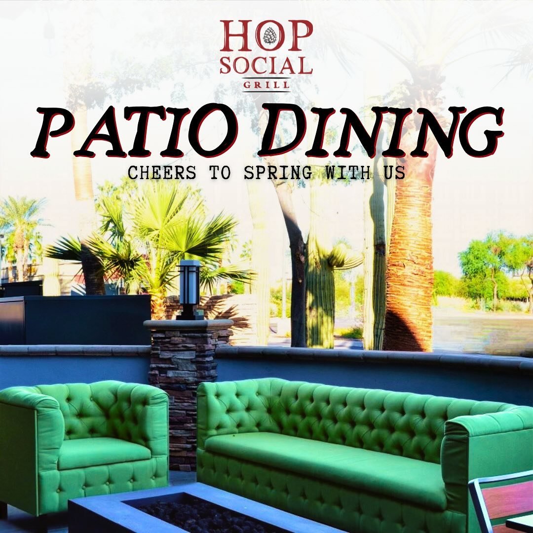 Cheers to spring with us on our patio! ⁠
⁠
The patio at Hop Social Grill is the perfect place to gather and enjoy the beautiful weather! Grab a cocktail, a pint, a fresh lemonade, and a few appetizers; you&rsquo;ve got the perfect afternoon! ⁠
⁠
Visi
