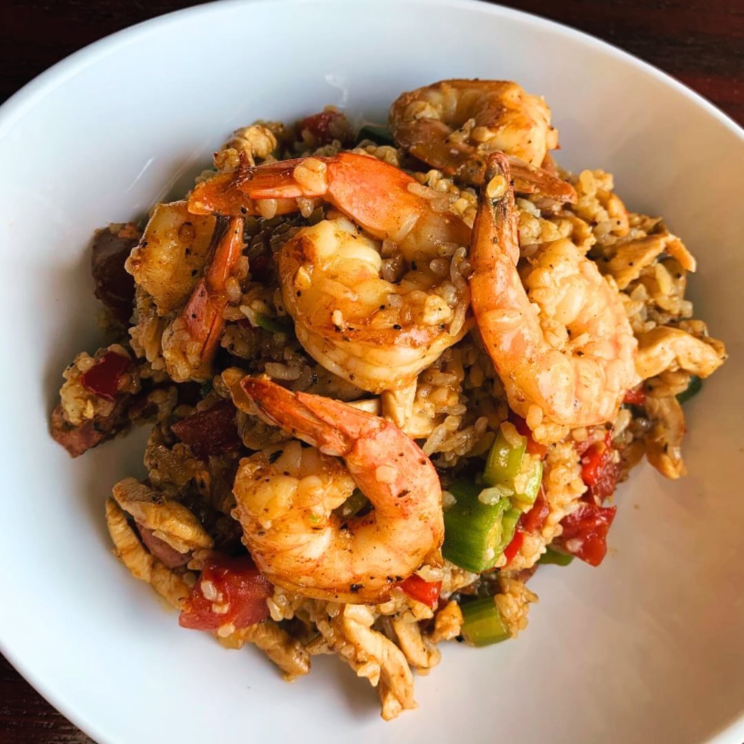 Spice up the start of your week with our mouthwatering Jambalaya! ⁠
⁠
We combine andouille sausage, chicken, and tiger prawns with okra, garlic, white rice, and our scratch-made spicy jambalaya sauce. 🌶️⁠
⁠
Click the link in our bio for dinner reser