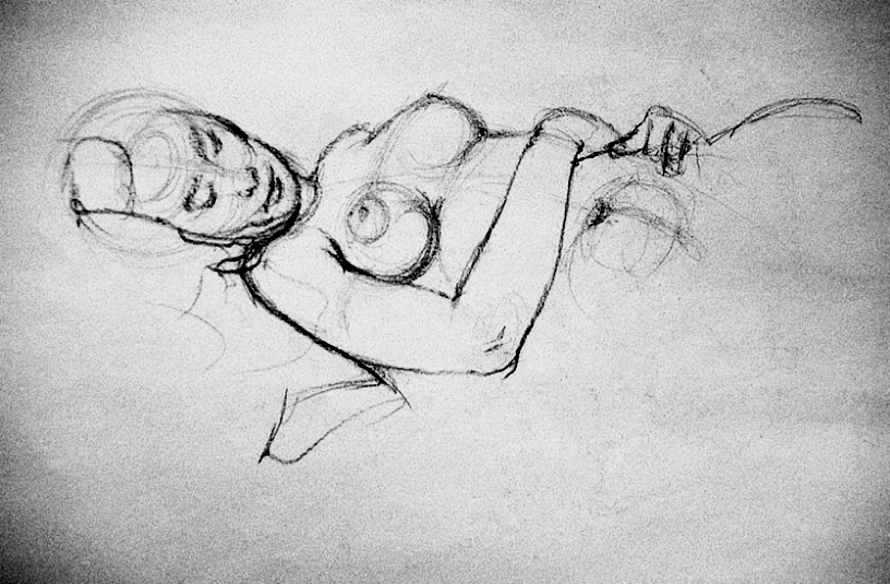 Woman Resting, Head on Pillow