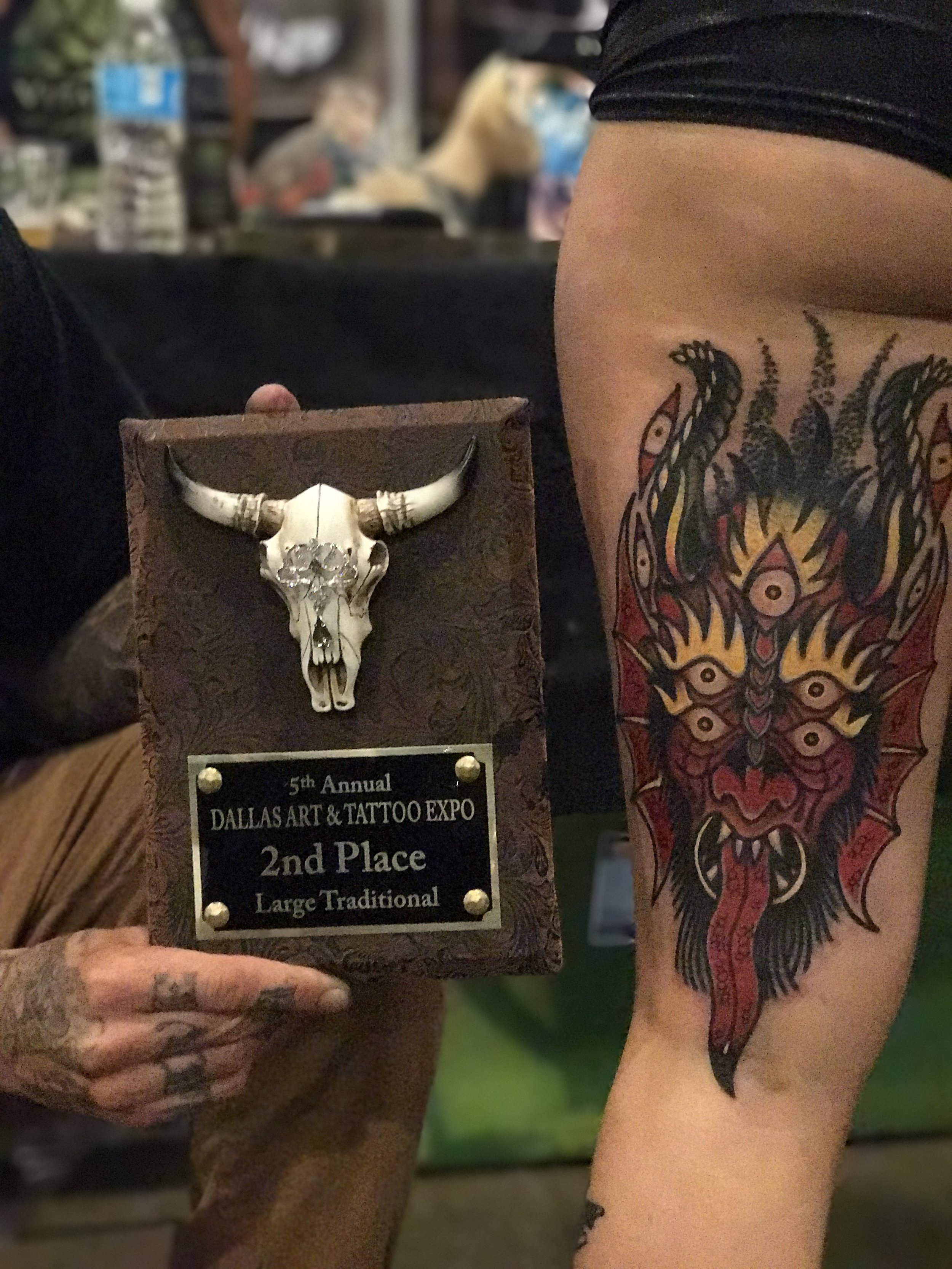  Texas Inked Pro Team Artist  Matt Kurth , takes 2nd place Large Traditional. 