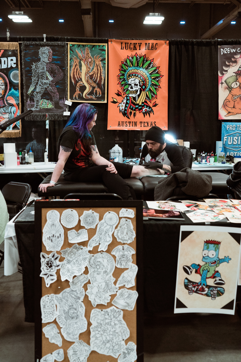  There was a lot of great pieces up for grabs from Lucky Mac who tattoos out of Amillion Tattoo in Austin 