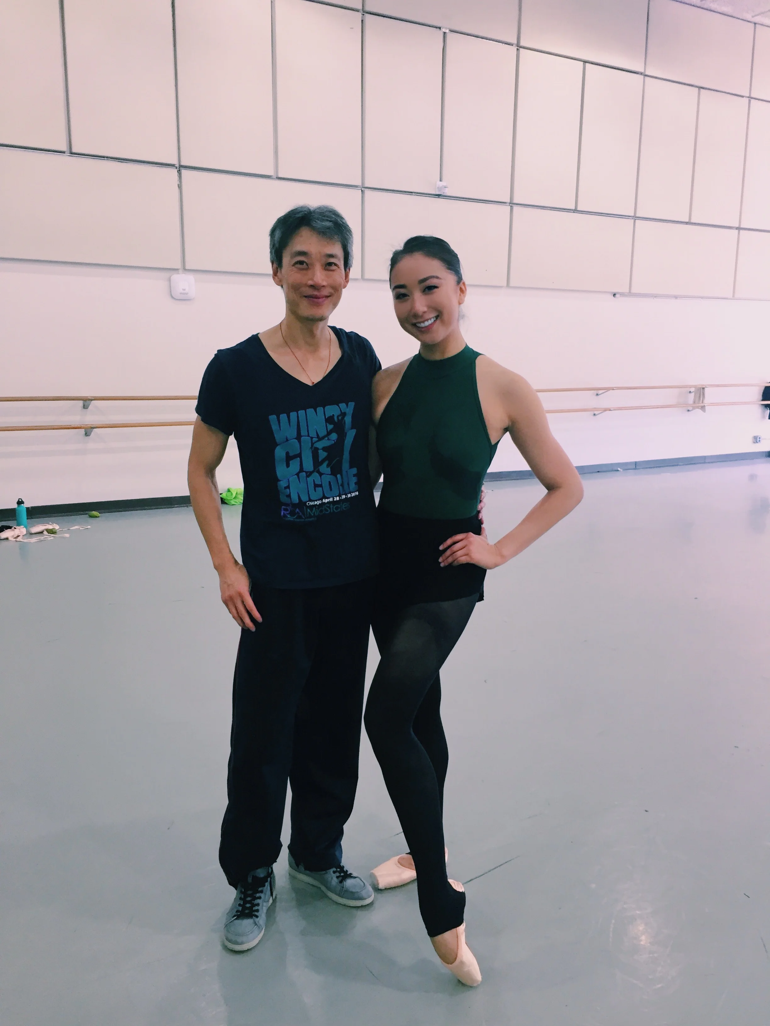 with ballet professor, Tong Wang