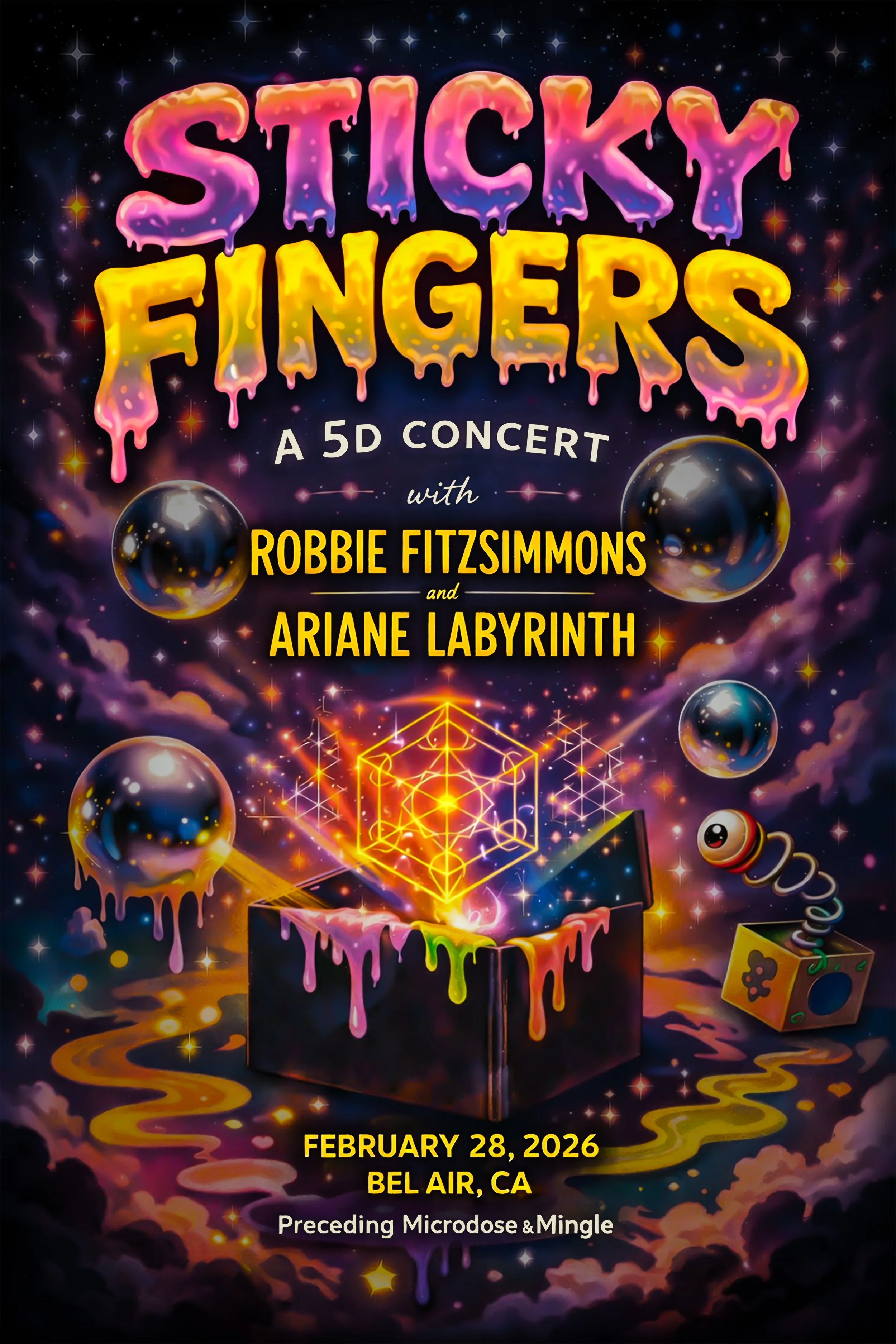BEL AIR, CA - Sticky Fingers, a 5D Concert with Robbie Fitzsimmons and Ariane Labyrinth