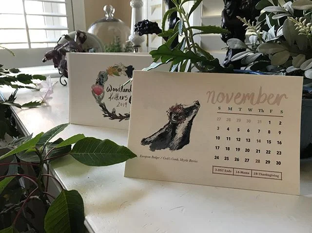 🌿The Flower Crown 2019 calendar is finally here and will make a wonderful Christmas gift! It has 12 individual pages + cover, displaying a different crowned kritter for each month. Only $30!!! Shop now at https://www.thewoodlandkritter.com! Or send 