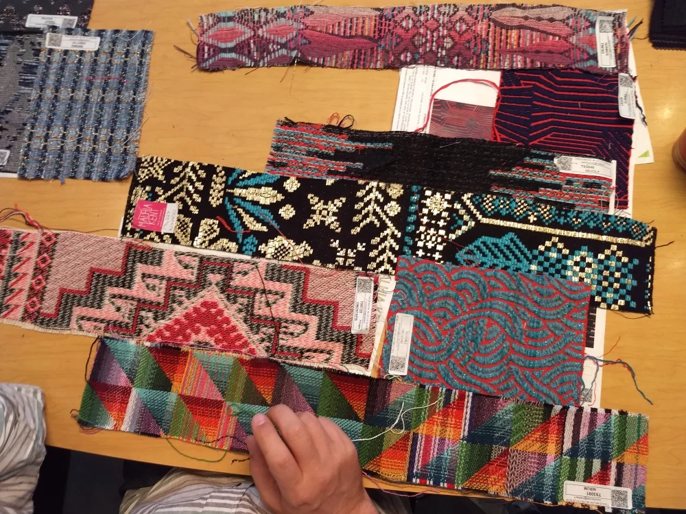 So many fabric choices. Here are some of the early options.