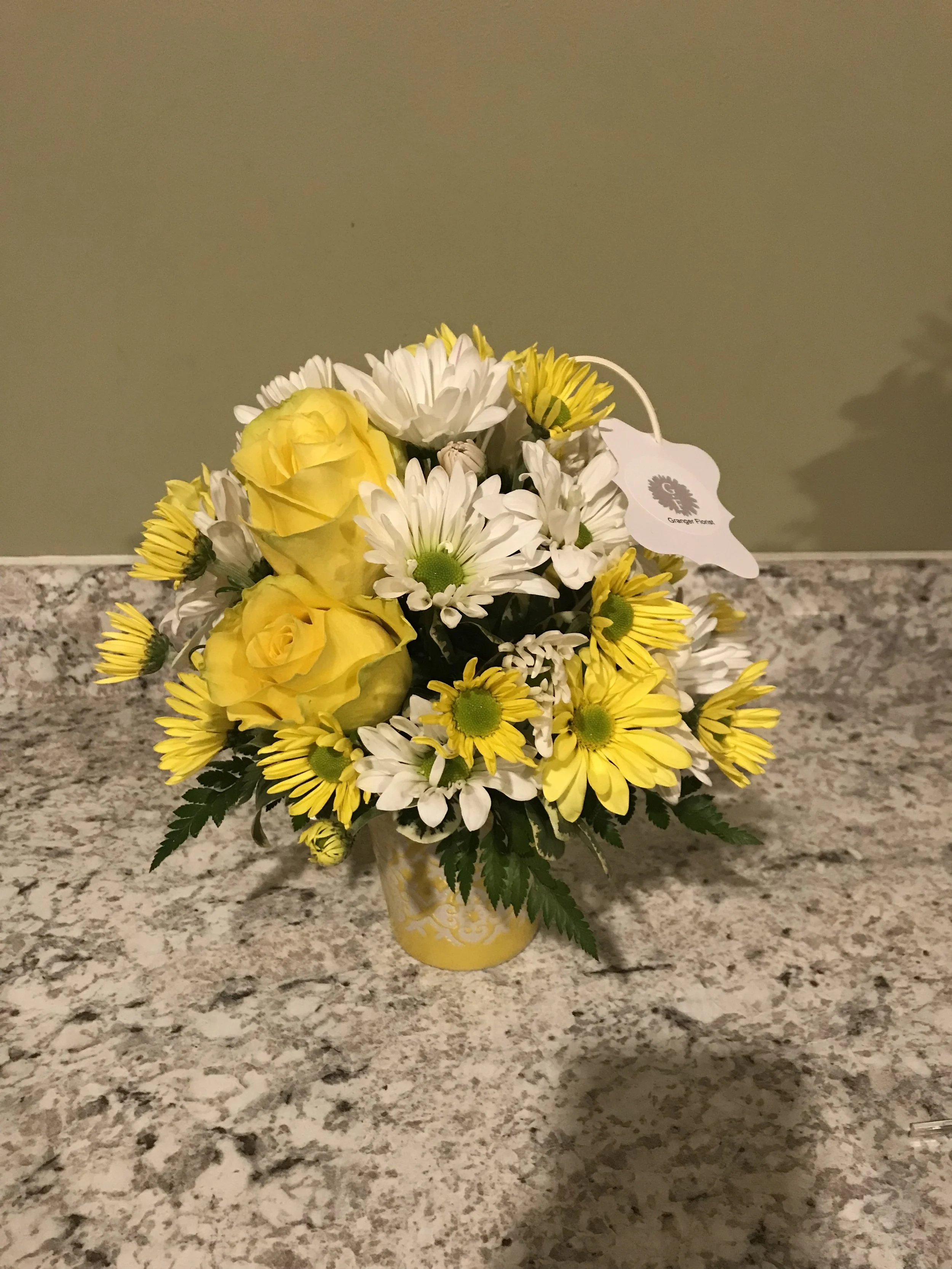 Yellow and White Mug