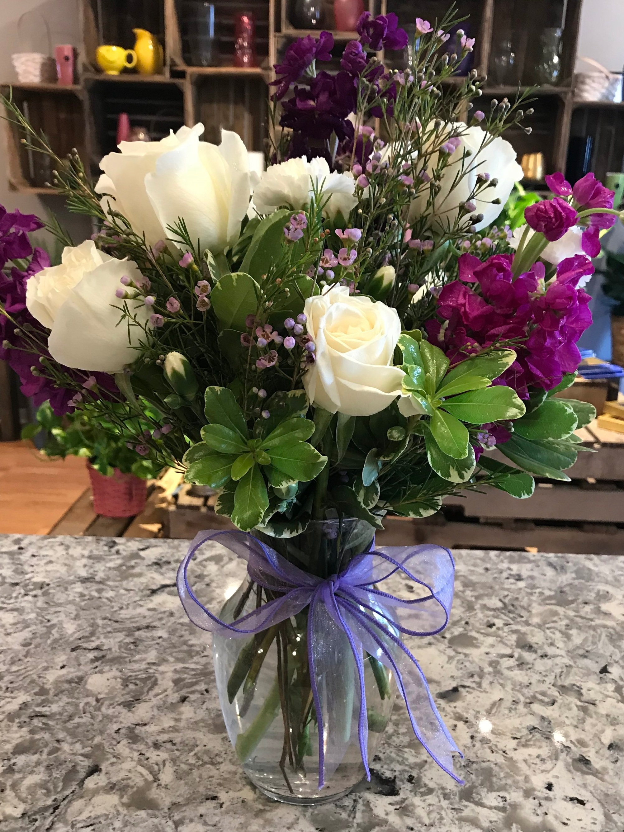 White & Purple Vase