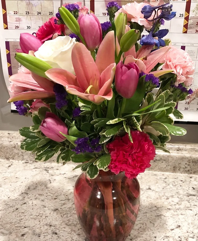 Pink & Green with Lilies