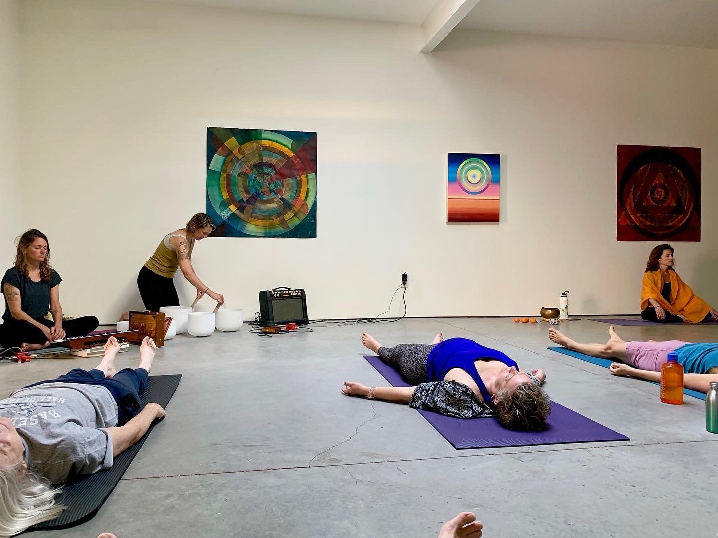 Sound Bath and Yoga class led by smithsmith and Skylar Smith, Quappi Projects 2022