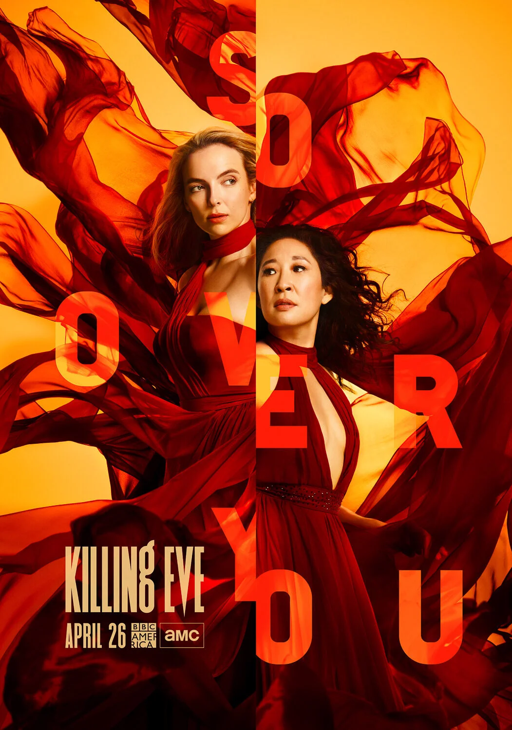  Jodie Comer as Villanelle, Sandra Oh as Eve Polastri - Killing Eve _ Season 3, Gallery - Photo Credit: Paola Kudacki/Sid Gentle Films/BBC America 