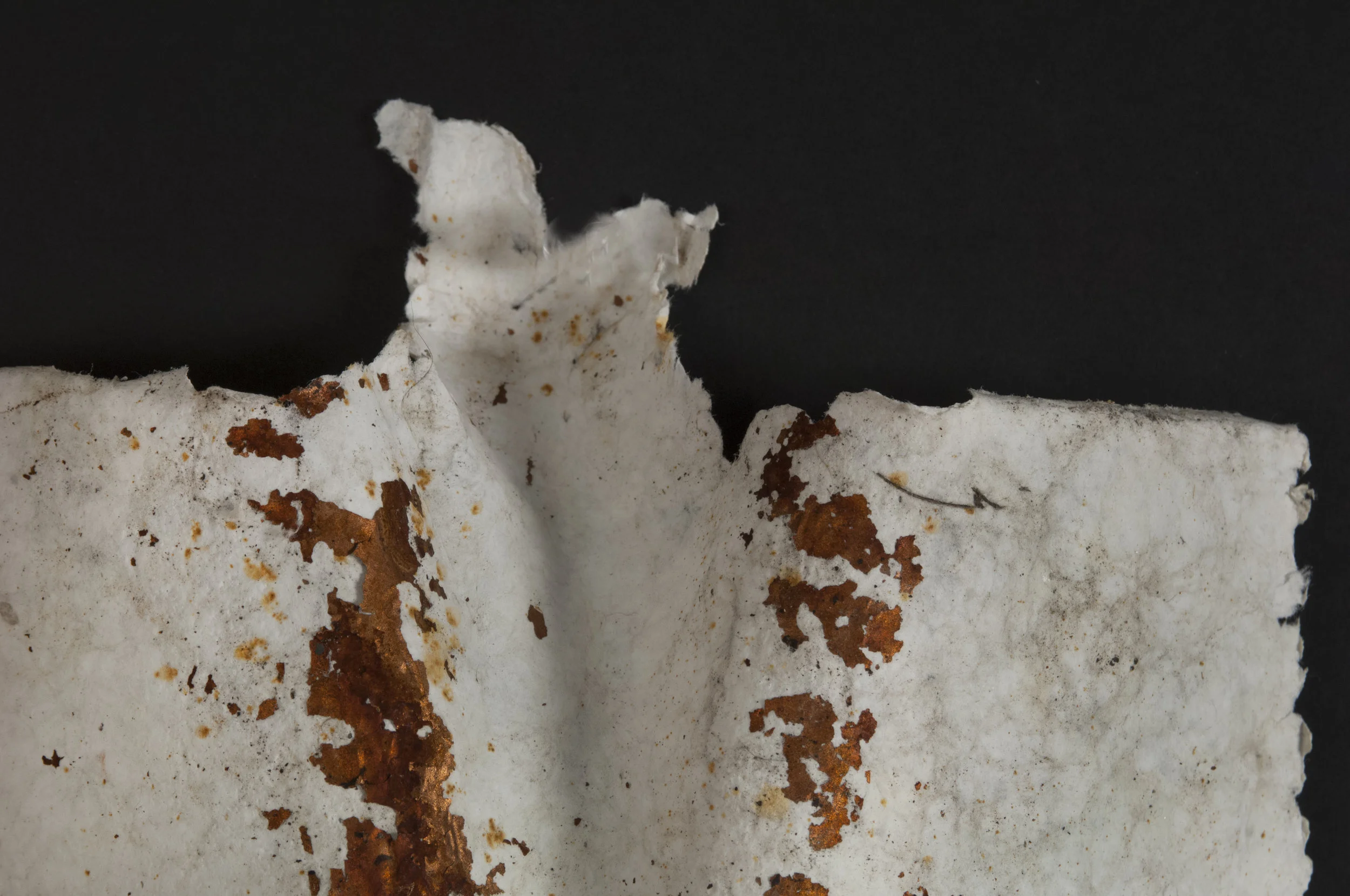   Family Portrait  (detail),&nbsp;wood and handmade paper with rust, 18" x 32", 2016. 