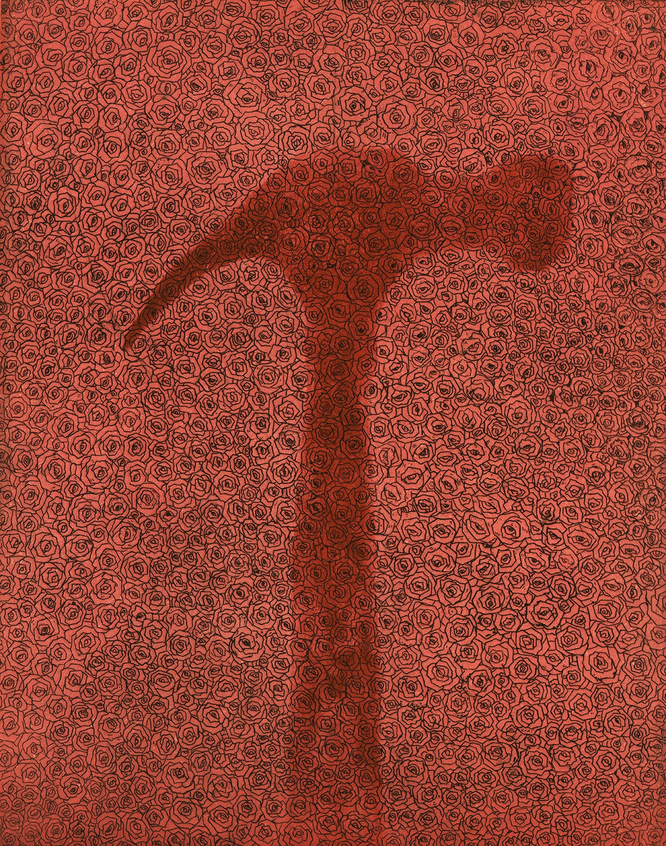  “Mourning Study No. 2”, multiple plate intaglio, 8” x 10”, 2018.  