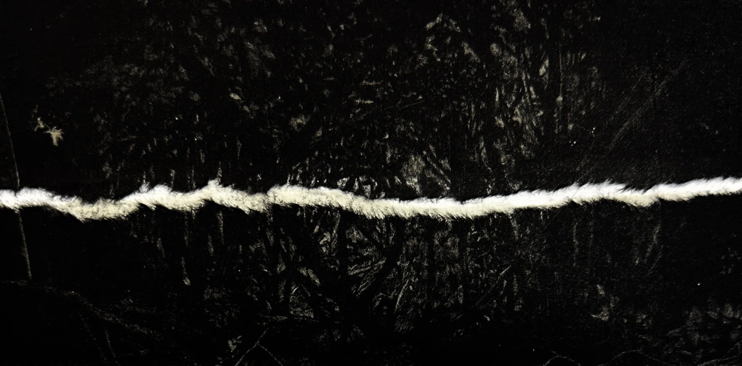   A Murmur, A Sigh,  mezzotint with papier-colle, 4” x 9”, 2023. 