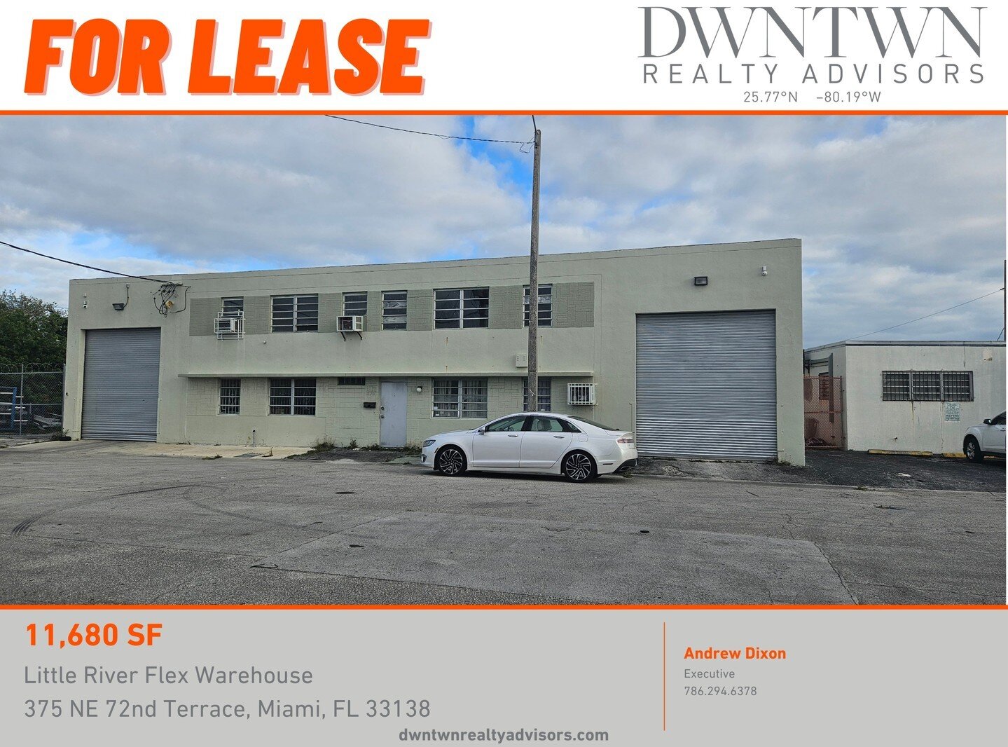 JUST LISTED FOR LEASE | Little River Flex Warehouse

DWNTWN Realty Advisors has been retained exclusively to arrange the leasing of 375 NE 72nd Terrace in Miami, FL. Located in booming Little River, this property is right next to Rail 71. The locatio