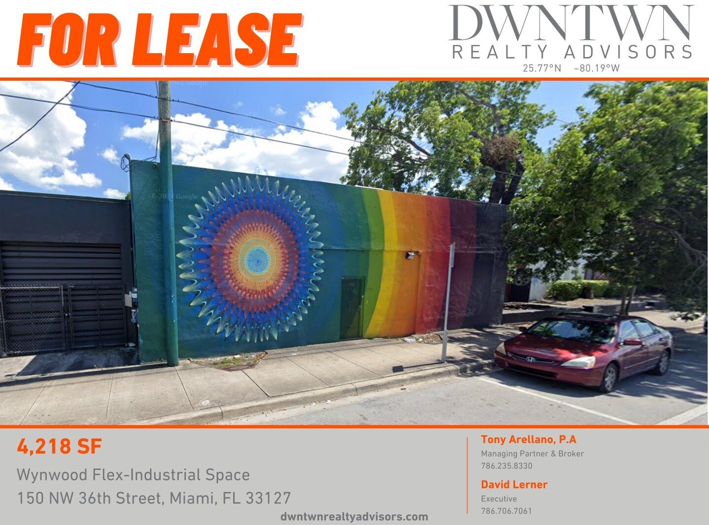 JUST LISTED FOR LEASE | 4,218 SF | Wynwood Flex-Industrial Space

DWNTWN Realty Advisors has been retained exclusively to arrange the leasing of 150 NW 36th Street in Wynwood, Miami. Situated along the busy NW 36th Street corridor, the site has excel