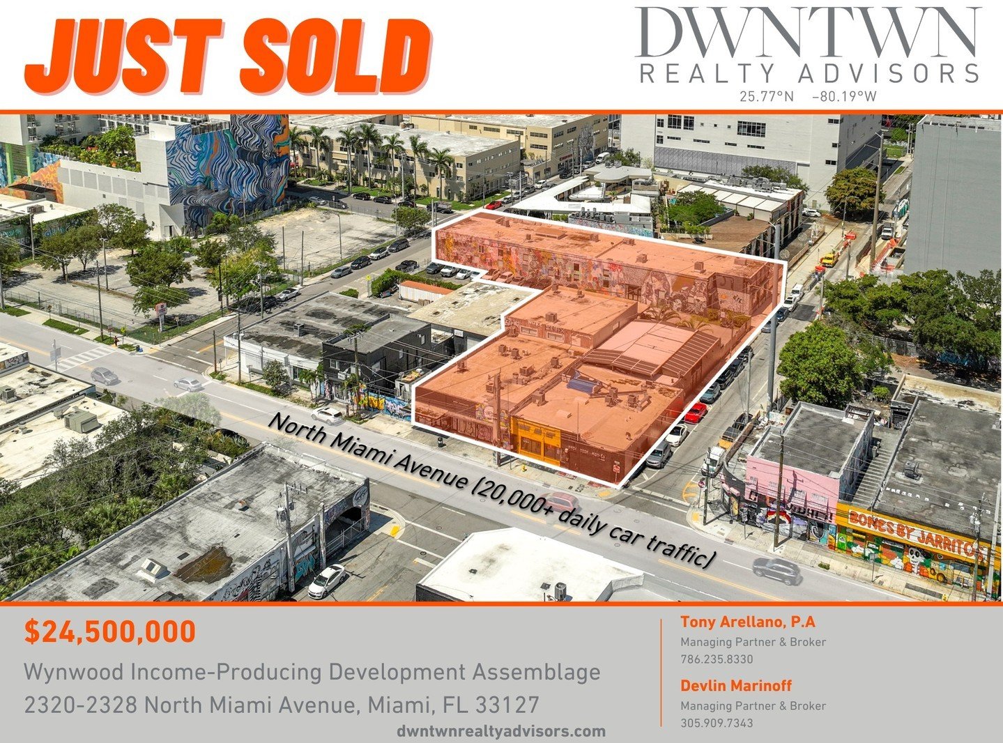 JUST SOLD FOR $24,500,000 | Wynwood Retail Portfolio

DWNTWN Realty Advisors, a leading commercial real estate brokerage based in Miami, is proud to announce the successful completion of the $24.5 million sale of a prominent retail building in the he