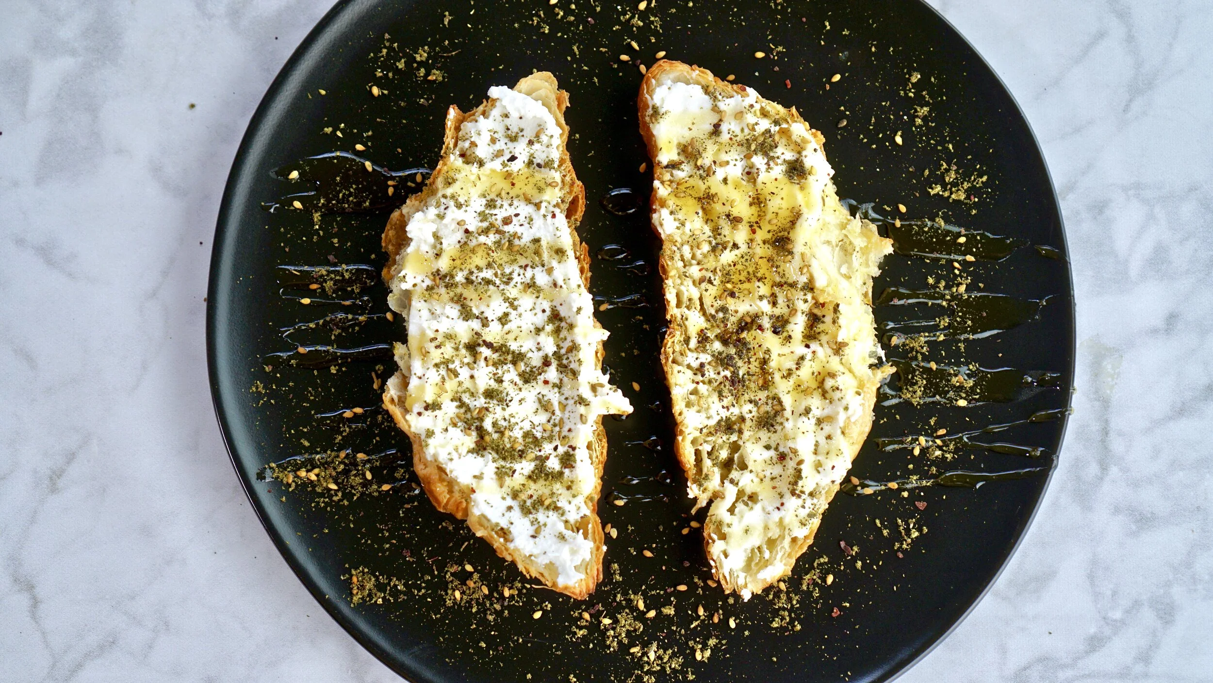 Croissant with Ricotta, Honey, and Za'atar