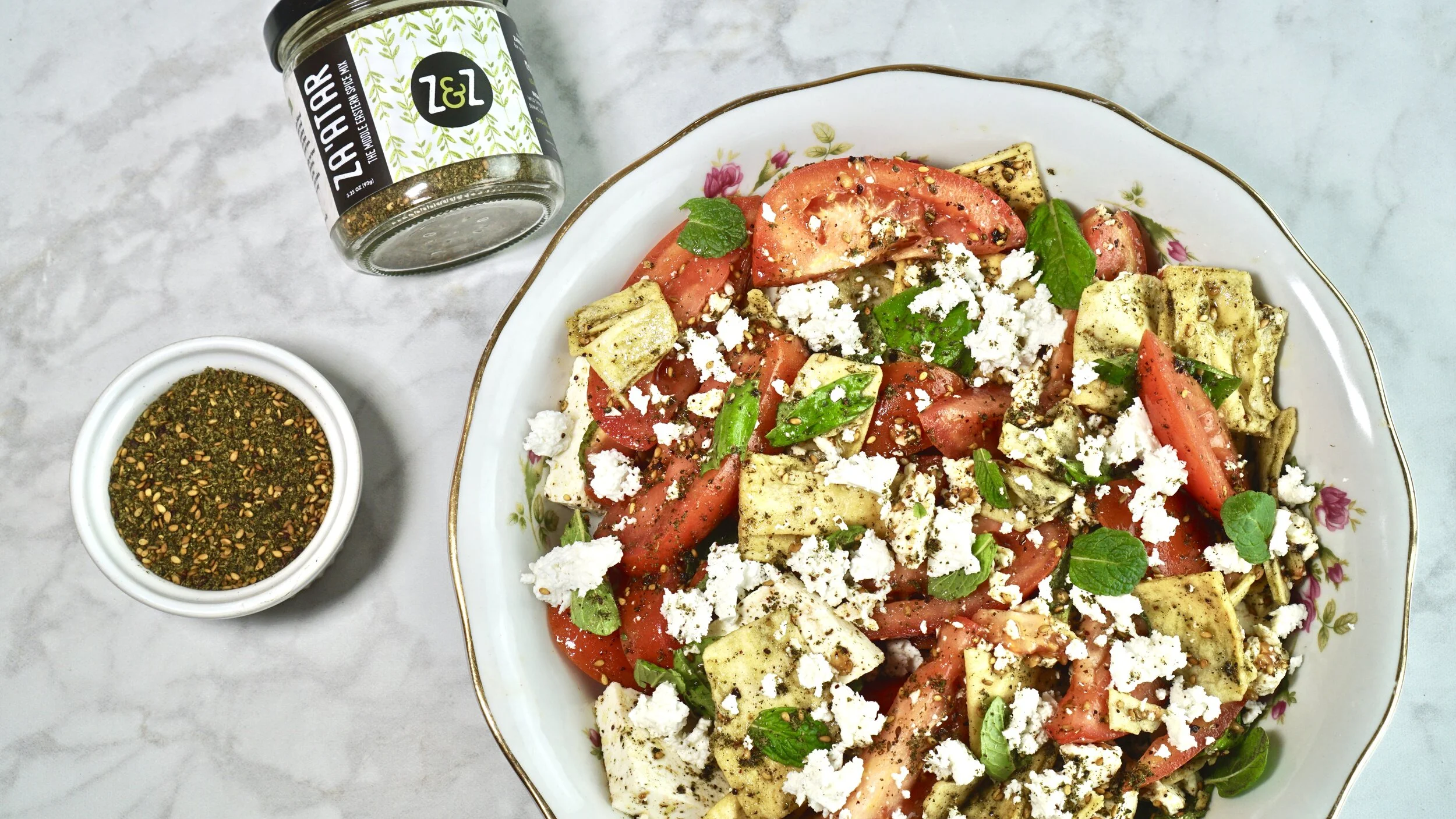 Za'atar Feta Tomato &amp; Mint Salad