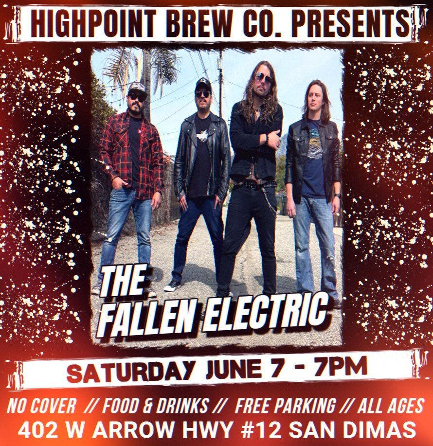 WERE BACK! ⚡️1 WEEK AWAY! 
Come grab a cold beer and come join us next Saturday June 7th as we perform @highpointbrewco in San Dimas! 

Show starts at 7pm! 
Performing till 10pm! 

Let&rsquo;s party! 😎🤘🏻

#livemusic #breweries #sandimas #southernc