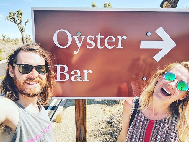 Hey look what we found in the desert! 🤔🌵🐚 #oysterbar #joshuatree #desertoysters #buthow #popupoysterbarontheroad