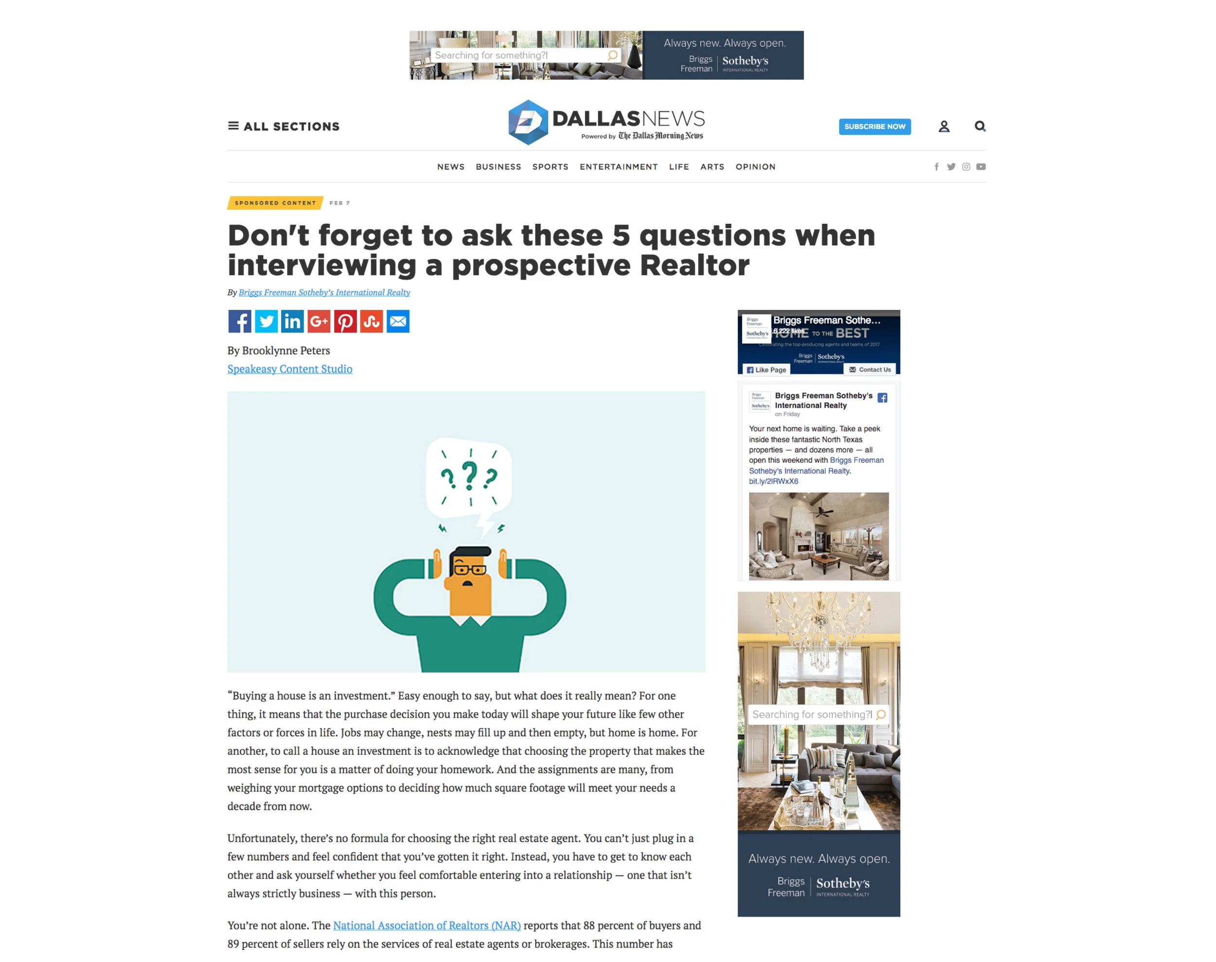 SPONSORED CONTENT for BRIGGS FREEMAN SOTHEBY'S INTERNATIONAL REALTY