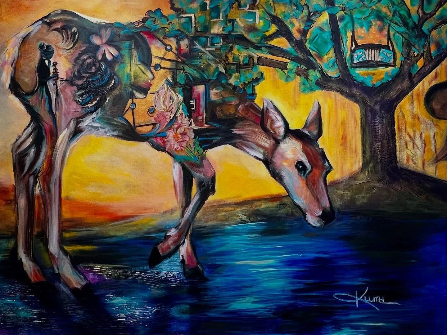 Reminded to rest,
And embrace the beauty that surrounds her;
To sit with nature,
And plant herself like a tree by the river;
To drink from the living stream,
And be refreshed;
To feel growth thru the waiting like the flowers, the fruit, and all crea