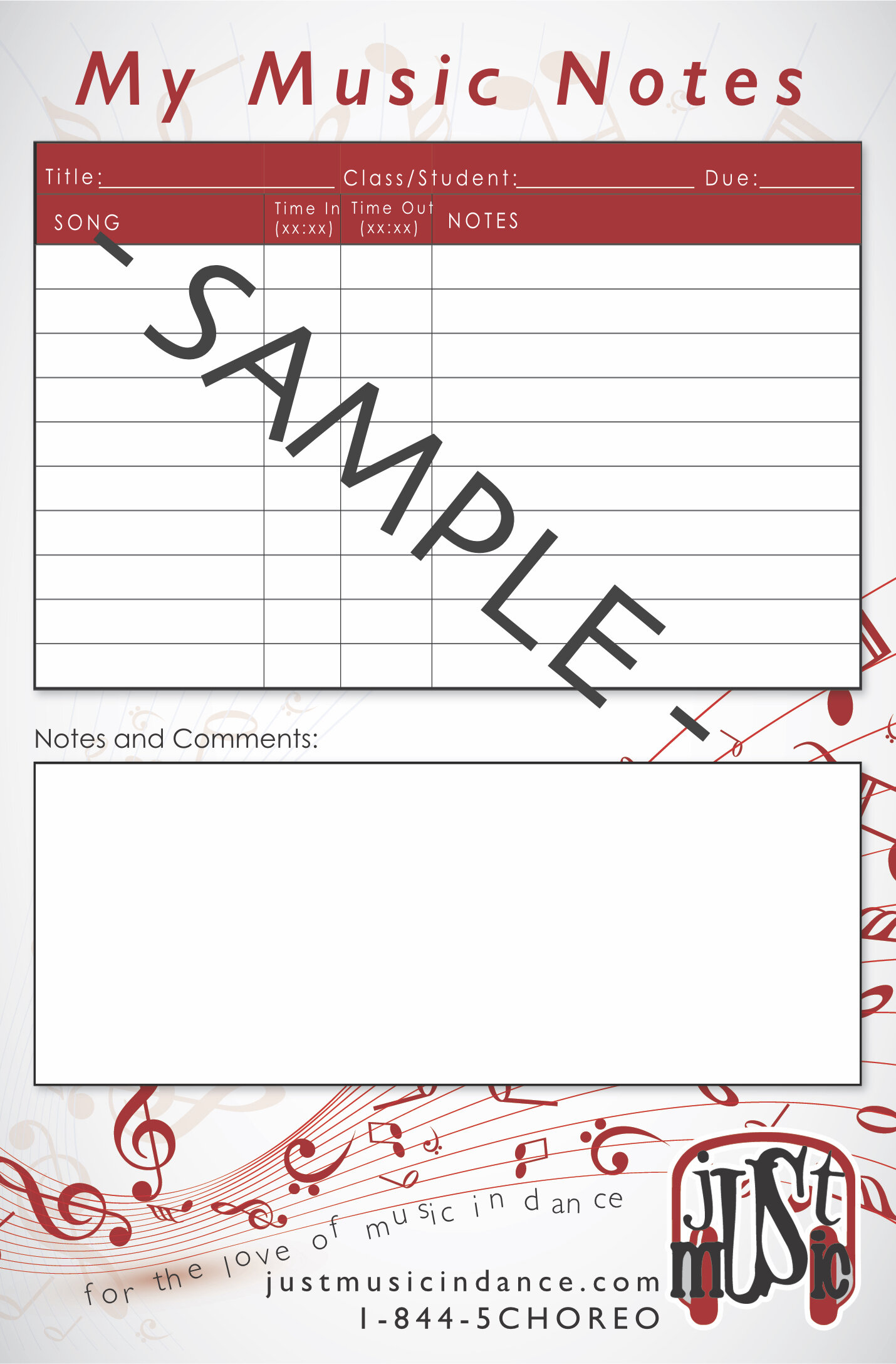 Music Editing Notepad