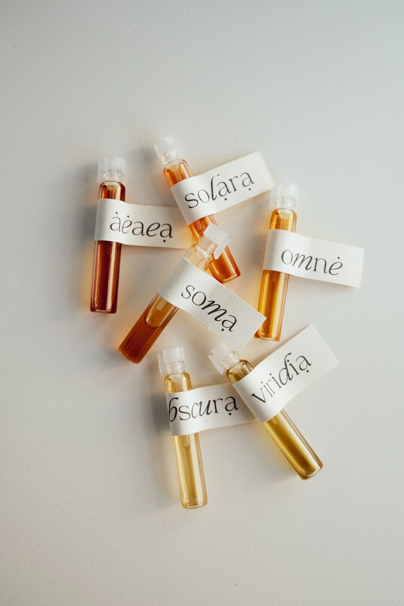 organic essential oil perfume vials