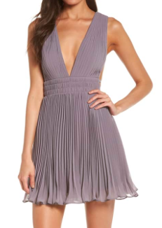 THE BRIELLA FIT AND FLARE PLEAT DRESS