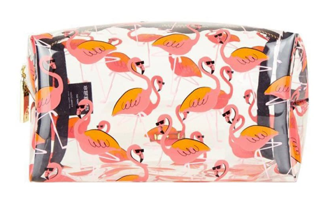 Skinnydip Clear Flamingo Makeup Bag