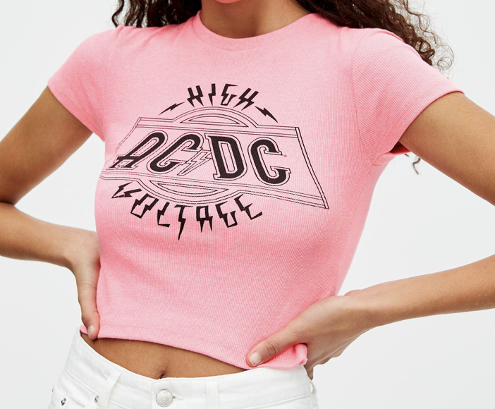 Neon pink AC/DC T-shirt