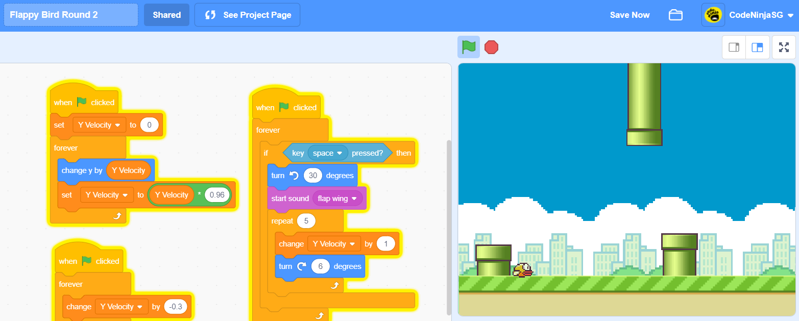 Best Scratch Coding Projects for kids: Flappy Bird