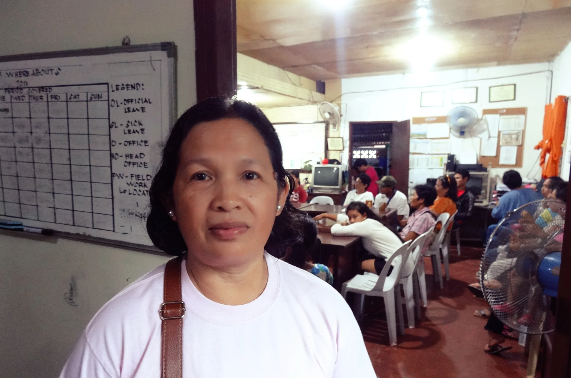Talking community empowerment with San Miguel's women’s association member Editha Origen 