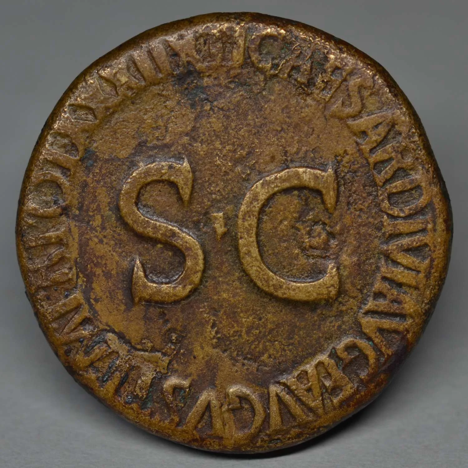 BRASS SESTERTIUS OF TIBERIUS, ROME, AD 35-36.