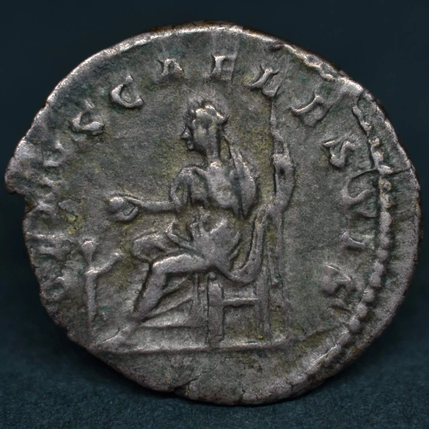 SILVER DENARIUS OF JULIA SOAEMIAS, ROME, AD 220.