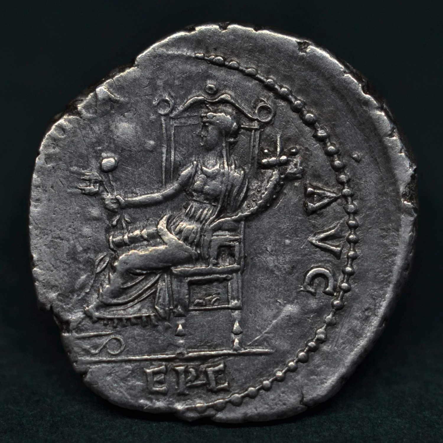 SILVER DENARIUS OF VESPASIAN, EPHESUS, AD 71.