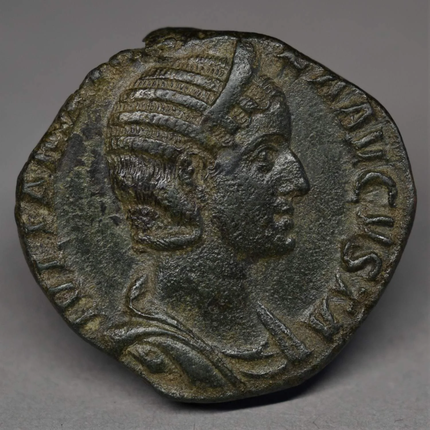 BRASS SESTERTIUS OF JULIA MAMAEA, ROME, AD 228.