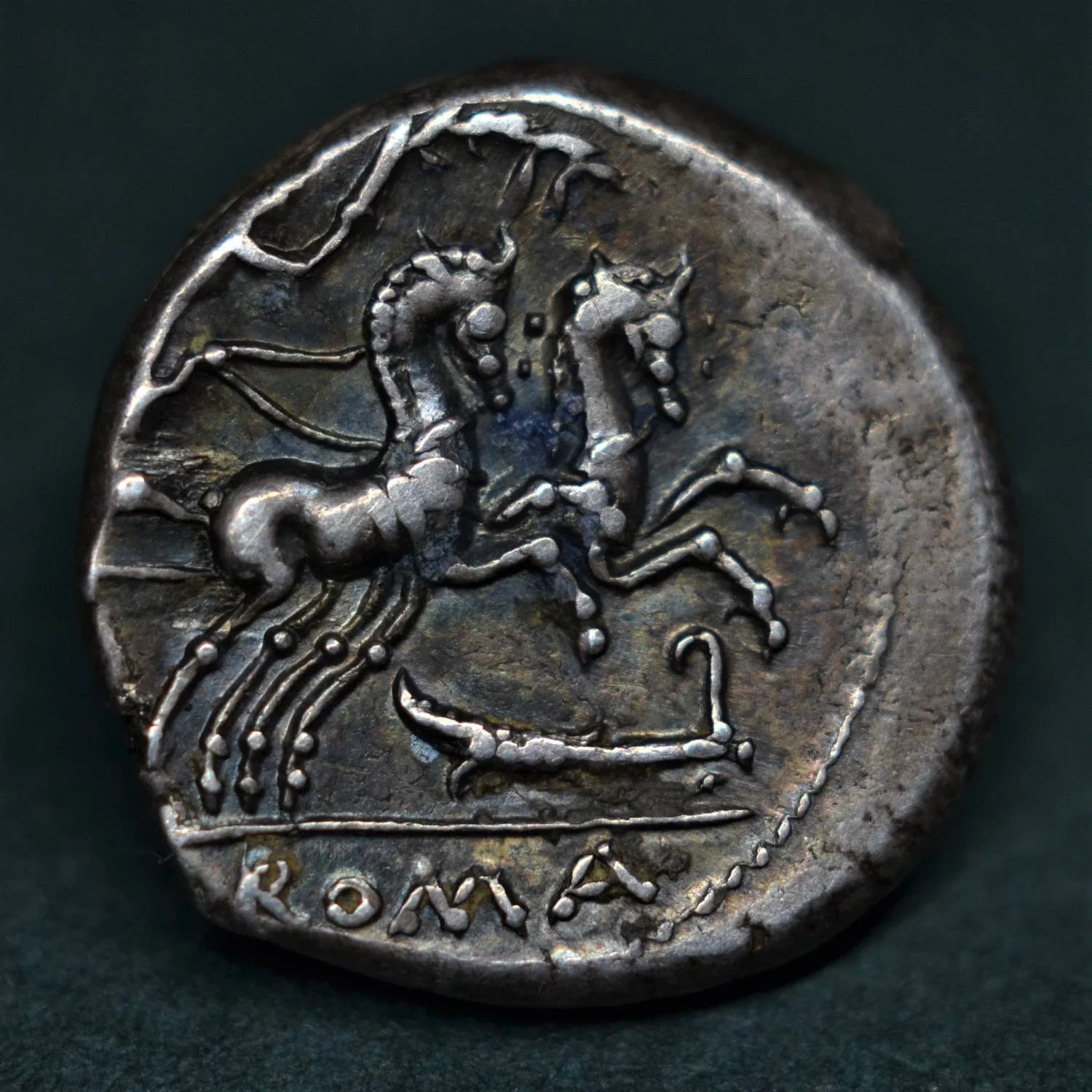SILVER DENARIUS OF M. CIPIUS M.F., 115-114 BC.