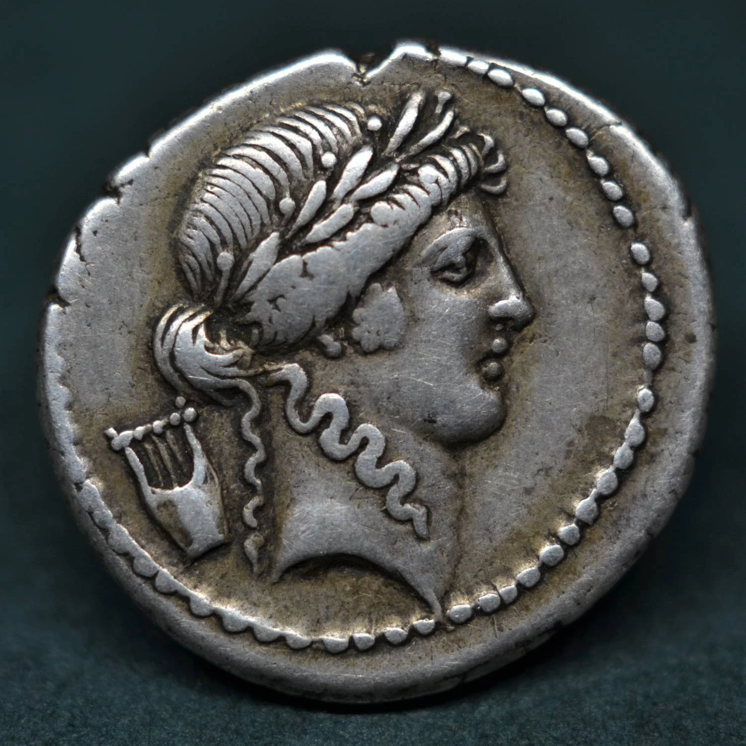 SILVER DENARIUS OF P. CLODIUS M.F, 42 BC.