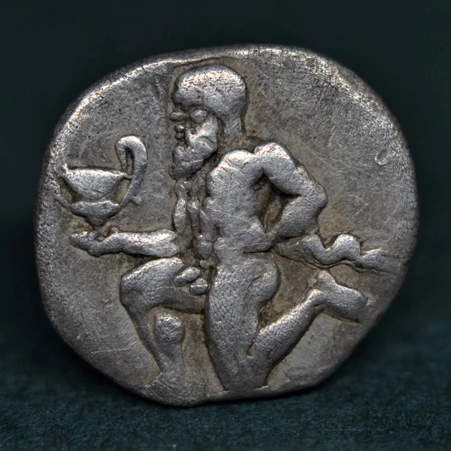 SILVER TRIHEMIOBOL OF THASOS, THRACE, 411-350 BC.