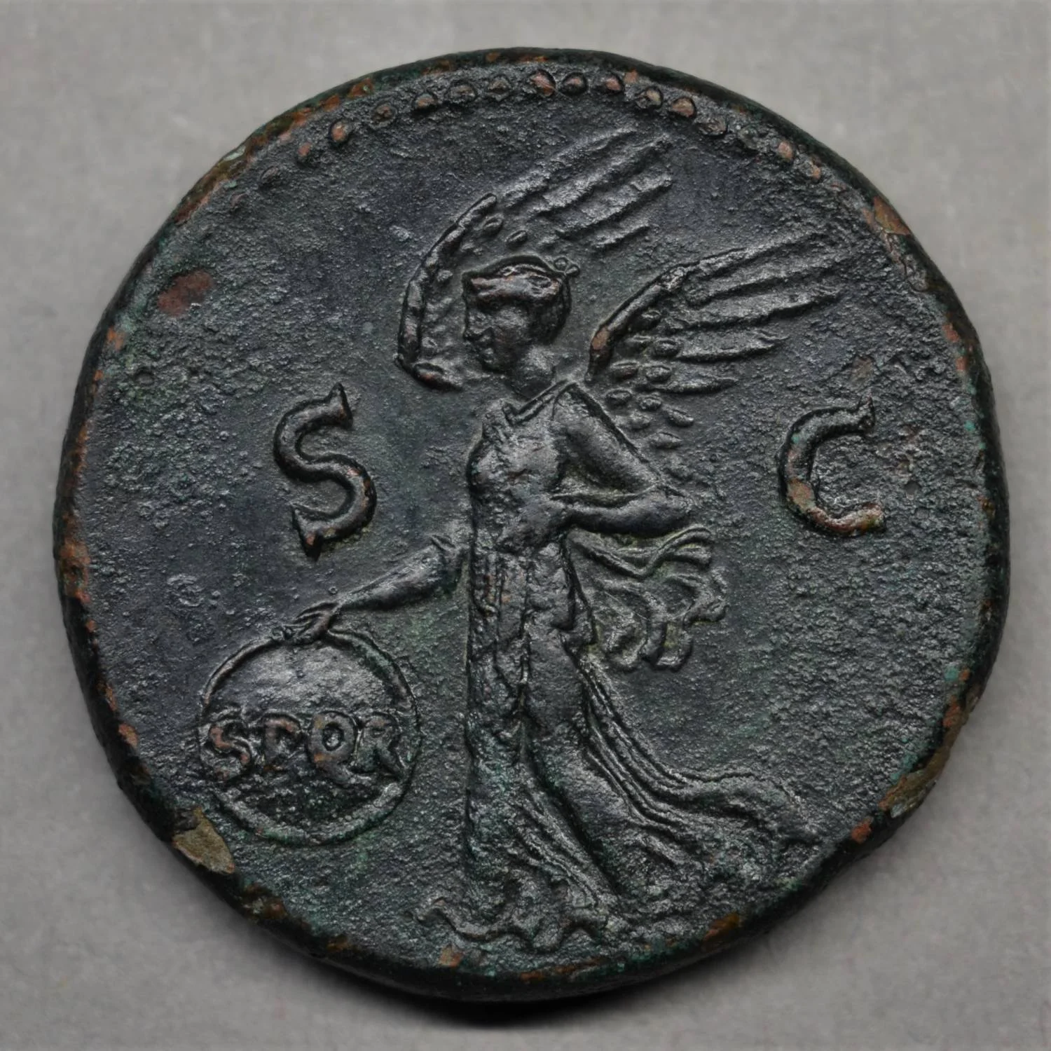 COPPER AS OF VESPASIAN, LUGDUNUM, AD 77-78.
