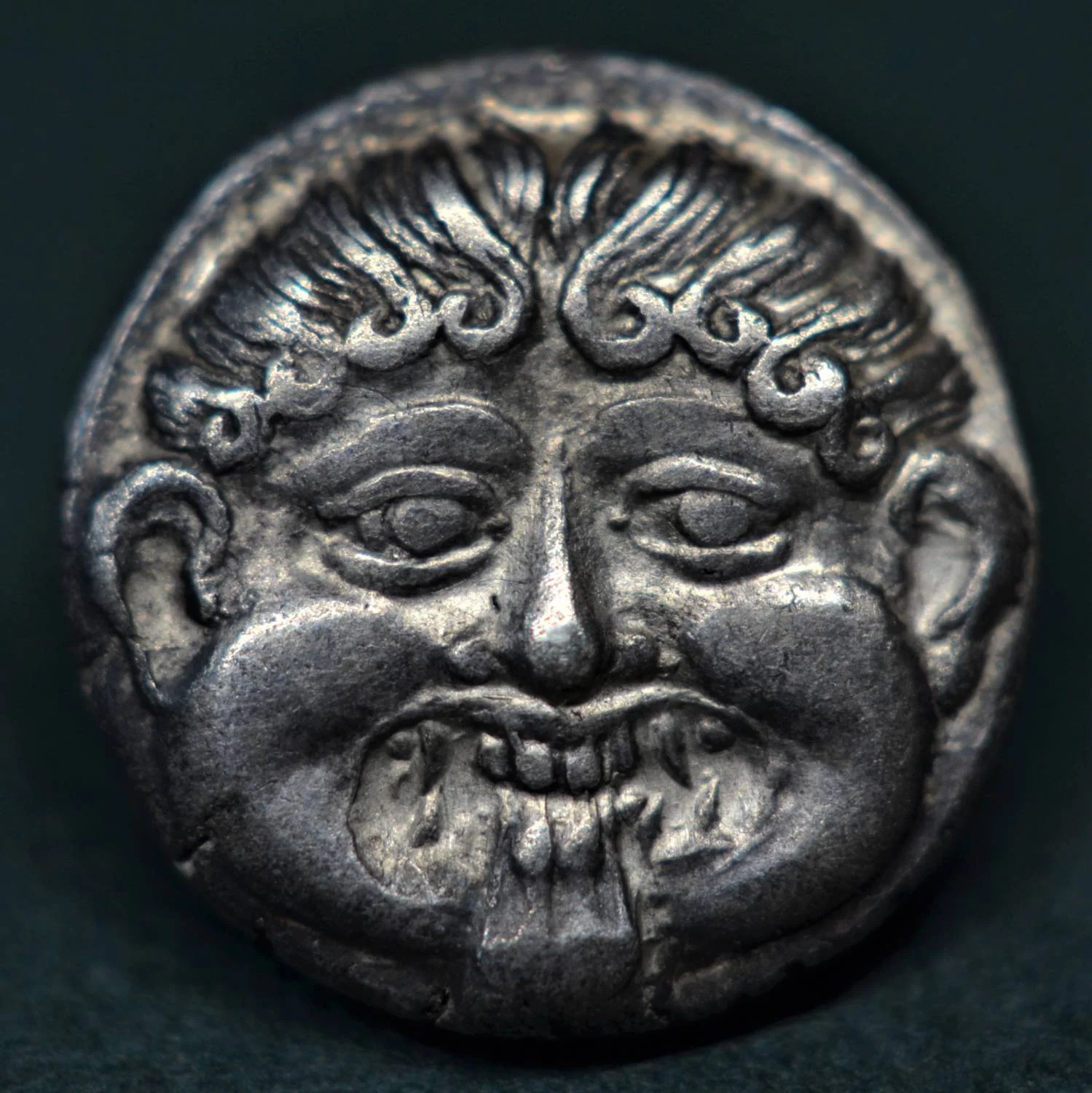 SILVER HEMIDRACHM OF NEAPOLIS, MACEDON, 411-348 BC.