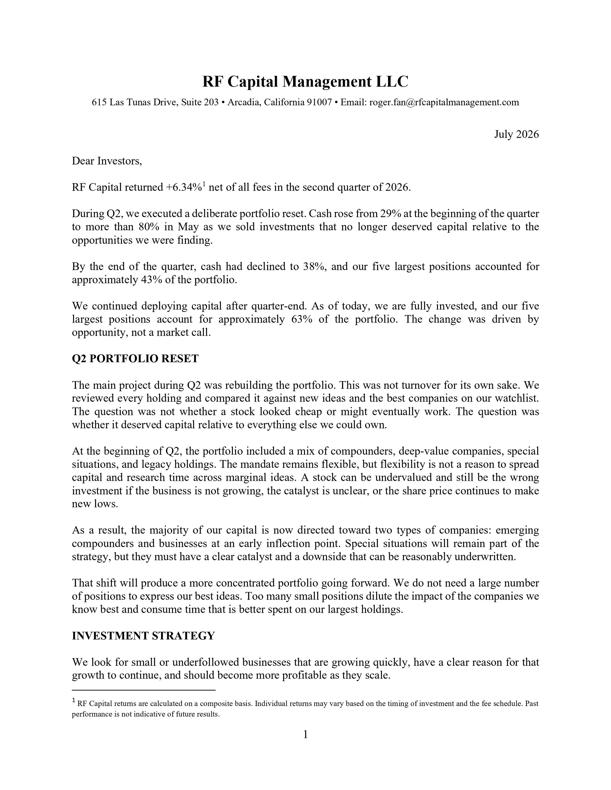 July 2026 Investor Letter