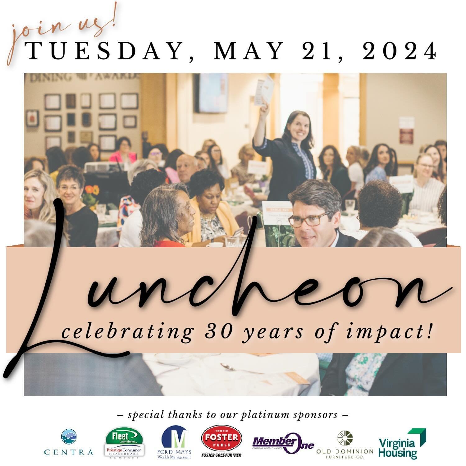 Our Annual Luncheon is just around the corner and we are nearly sold out! Get your tickets today to join us in commemorating our 30th anniversary and three decades of meaningful impact. Guests will enjoy a delicious meal, engaging program, and exciti