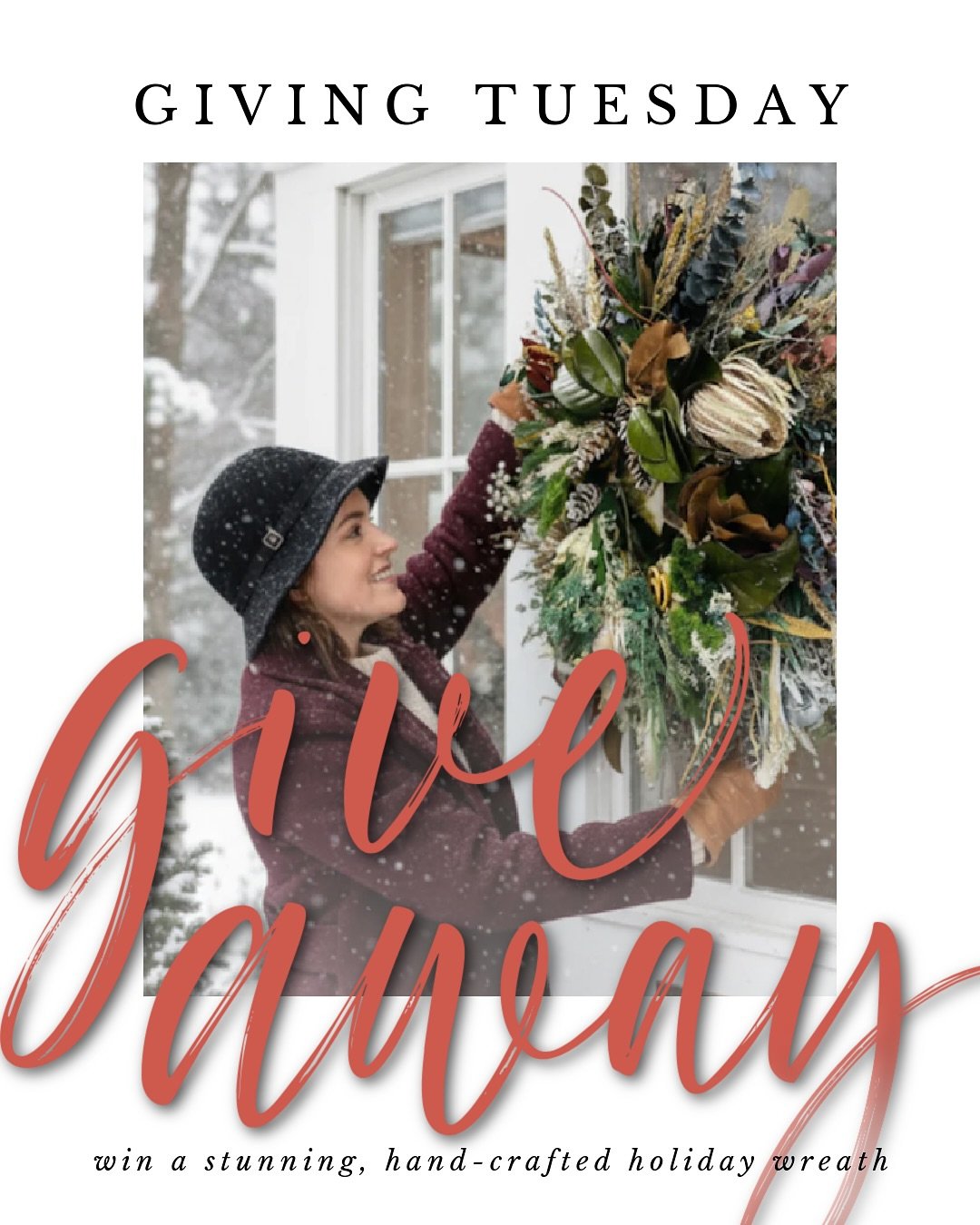 🎁 GIVING TUESDAY GIVEAWAY! 🎁

We&rsquo;re celebrating today with something extra special &rarr; a stunning 30&rdquo; preserved greenery wreath handcrafted and donated by Laura Rhodes Naturals (valued at $300!).

Make a donation of ANY amount betwee