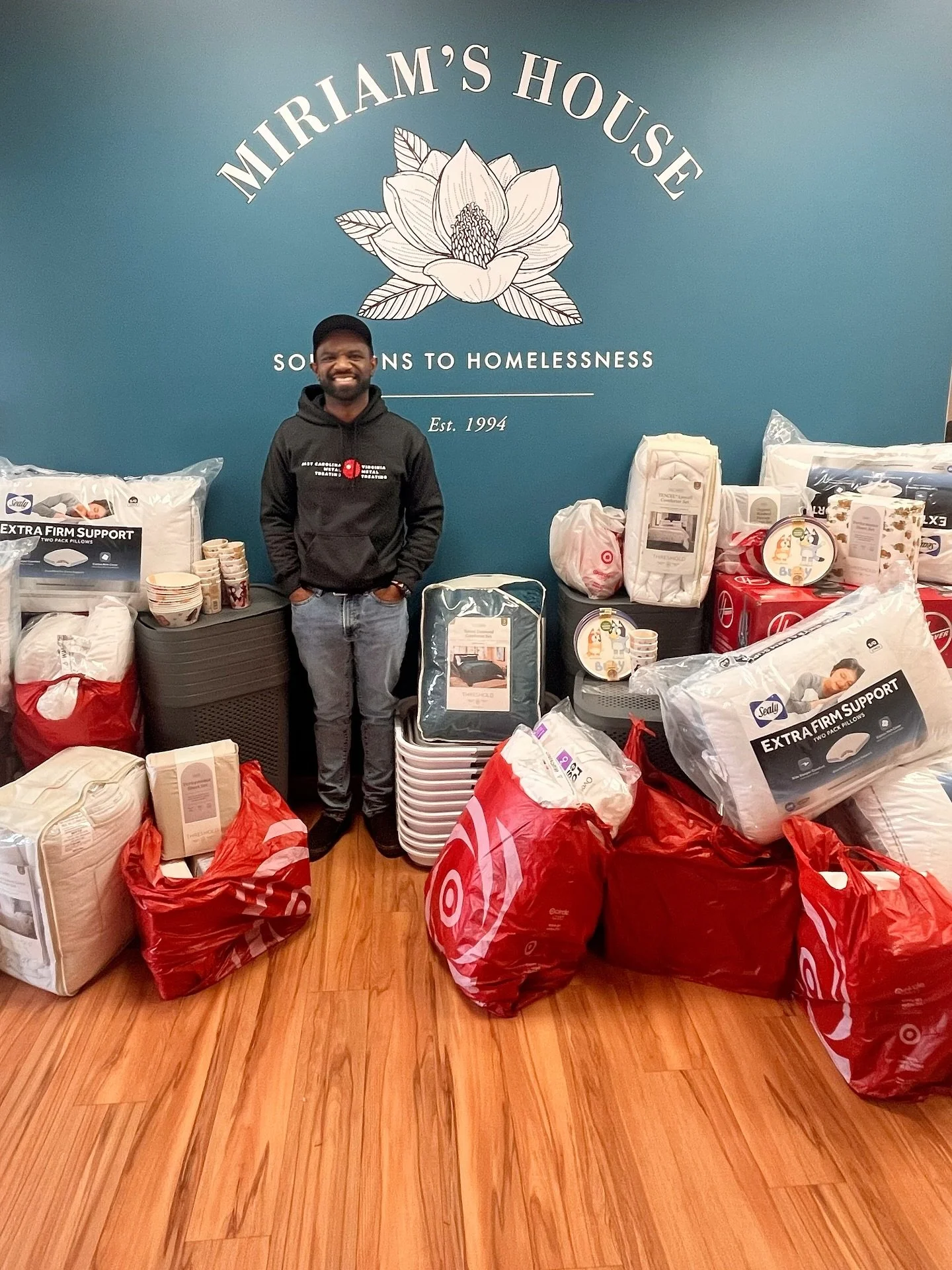 We are blown away! Lamar from ECMT showed up in a BIG way today. After asking about remaining needs for our shelter, Lamar delivered essential items like hampers, laundry baskets, hanging racks, vacuum cleaners, children&rsquo;s dishes, bedding, and 