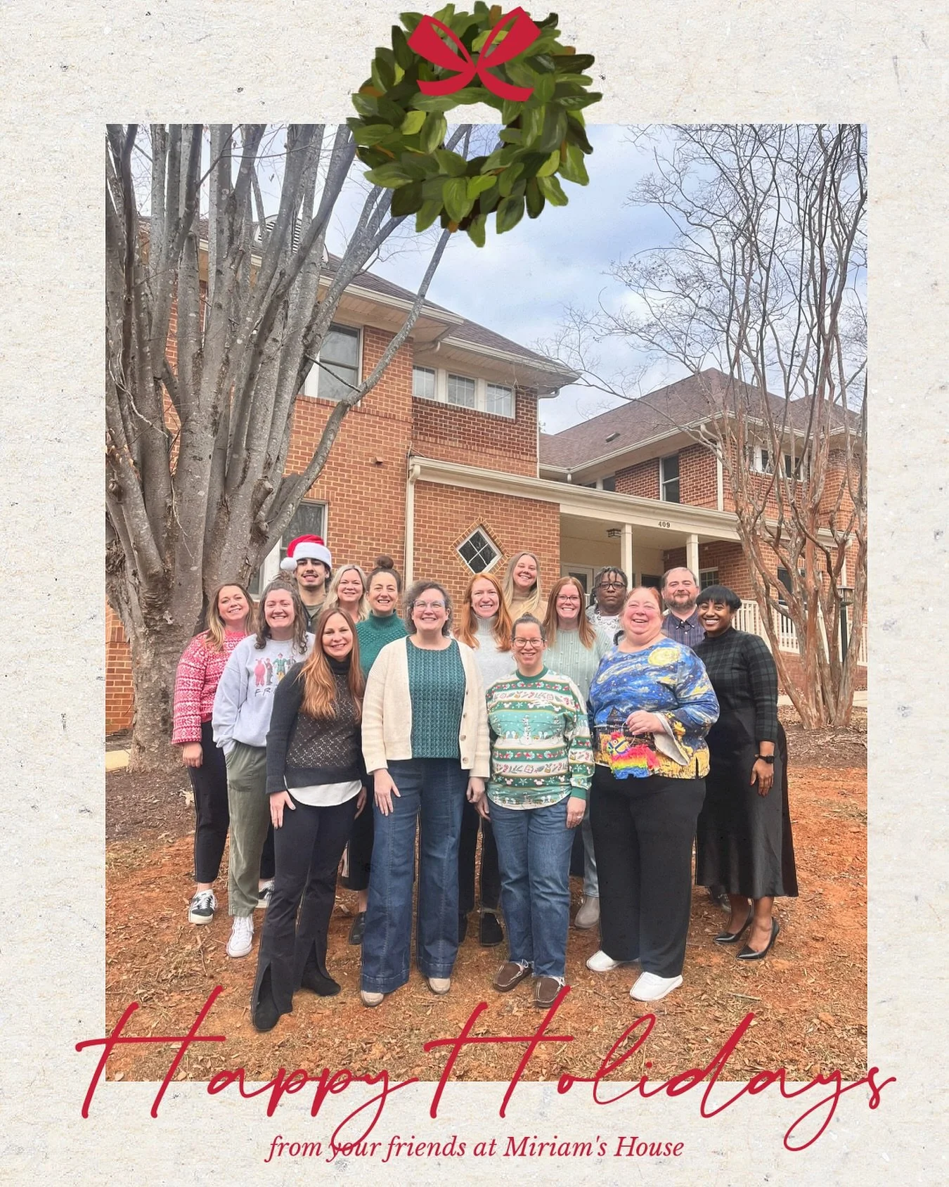 Wishing you peace, joy, and the warmth of home this holiday season. From all of us at Miriam&rsquo;s House, happy holidays!