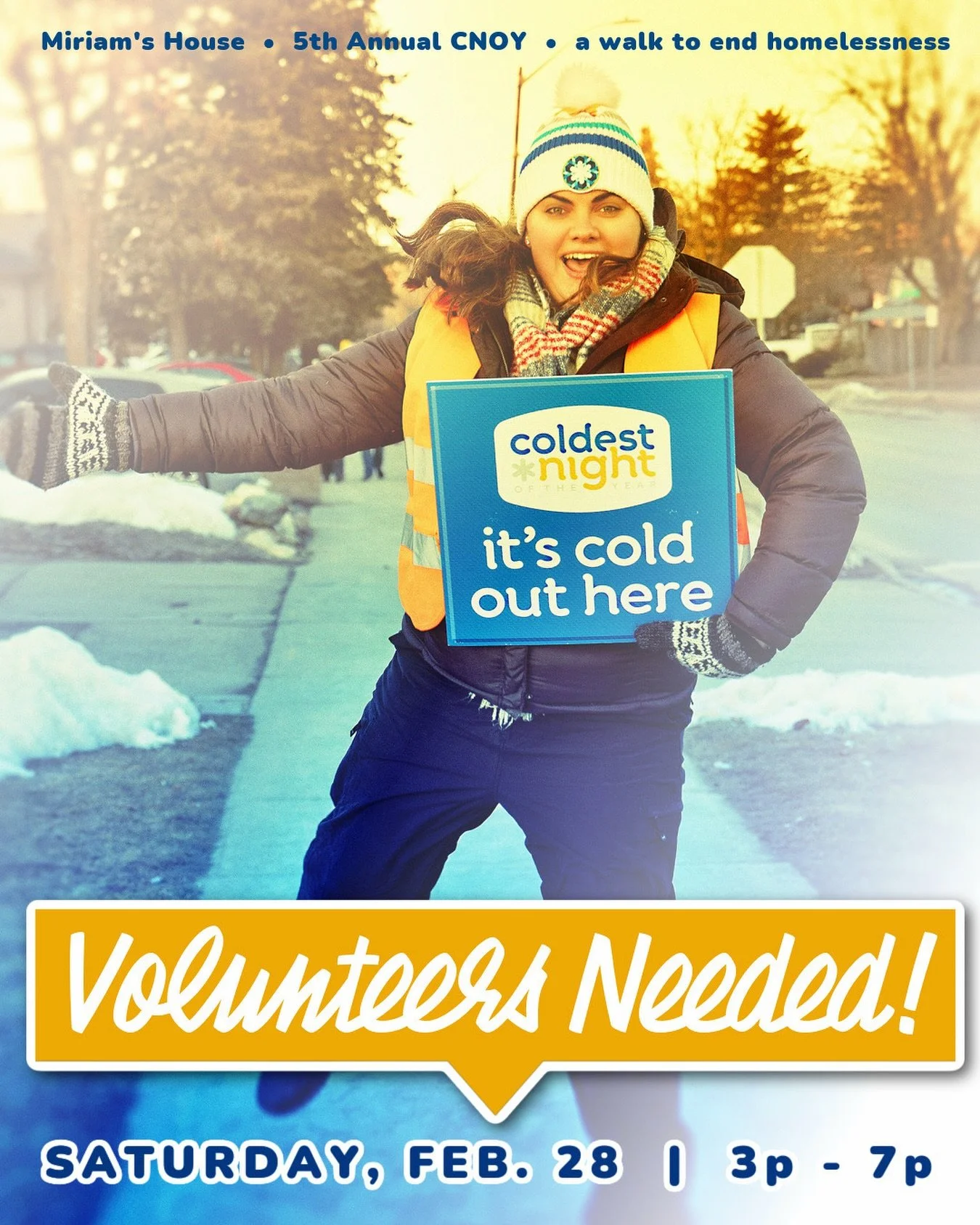 ❄️Bundle Up &amp; Give Back &rarr; Volunteer at CNOY!❄️

We&rsquo;re gearing up for our 5th Annual Coldest Night of the Year on February 28th, and we need amazing volunteers like YOU to make it a success! As a CNOY volunteer, you&rsquo;ll be supporti