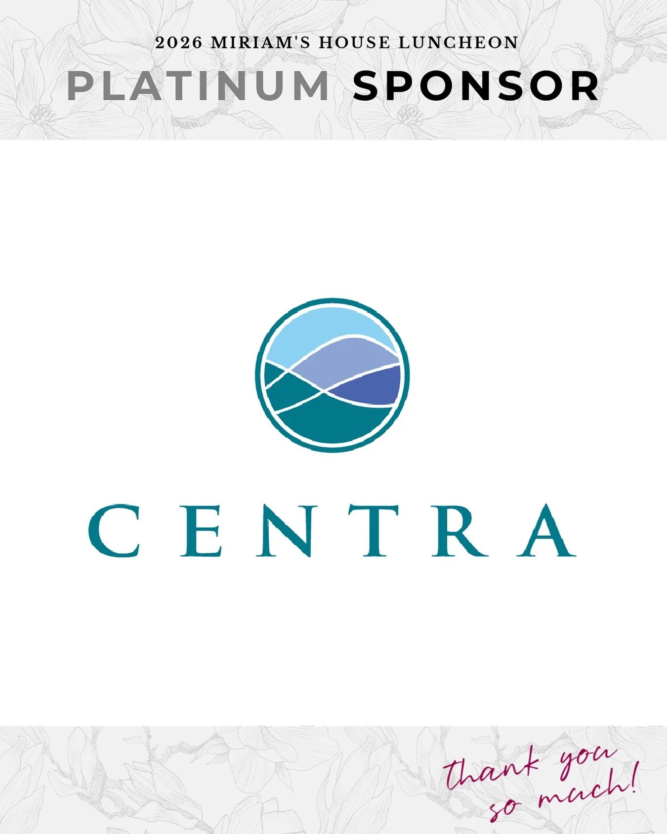 Our Annual Spring Luncheon is tomorrow! This meaningful event would not be possible without the generous support of community partners like Centra. As a Platinum Sponsor, their investment plays a vital role in helping us provide shelter, support, and